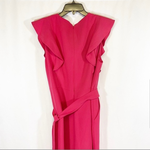 Tahari Pink peplum sleeve jumpsuit - Picture 2 of 4